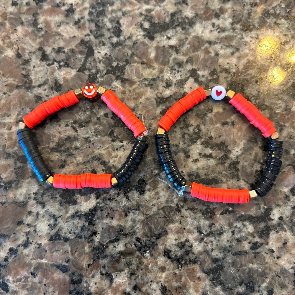 The red pack- 2 clay bead bracelets